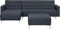 ABERDEEN - Hoekbank ottomaan - Donkergrijs - Rechts - Polyester
