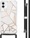 iMoshion iPhone 11 - Hoesje met Koord - Verstelbaar Koord - Wit Meerkleurig Goud
