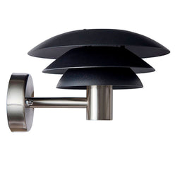 Dyberg Larsen DL20 - Wandlamp - Buitenlamp zwart RVS