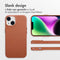 Accezz MagSafe Leather Backcover iPhone 14 - Echt leer - Verhoogde randen - Bruin