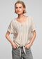 Q/S Designed by Blouse - Korte mouwen V-hals - Maat XL (42)