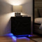 vidaXL - Nachtkastjes - met - LED - Verlichting - 2 - stuks - Zwart - Eiken - 45x40x55 - cm