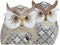 Decoratieve figuren DKD Home Decor Ziverachtig Uil Gouden Hars (14 x 10 x 20 cm) (2 pcs)