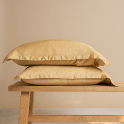 Coco & Cici Coco & Cici - bamboe kussensloop - 65 x 65 - okergeel - zacht, luxe en duurzaam beddengoed 1 kussensloop 65x65