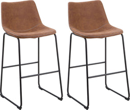 Beliani FRANKS - Barkruk - Bruin - Kunststof