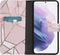 iMoshion Hoesje Geschikt voor Samsung Galaxy S21 Plus Hoesje Met Pasjeshouder - iMoshion Design Softcase Bookcase - Meerkleurig / Pink Graphic