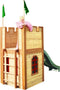 AXI Arthur Houten Speelhuis - Speeltoren met verdieping en Groene Glijbaan - Speelhuisje in Bruin, rood & groen - FSC hout - Speeltoestel / Kasteel voor kinderen
