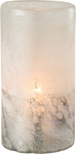 J-Line vaas Scavo Cilinder - glas - grijs - small - 22 cm hoog