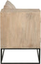J-Line Ingang Geweven Riet bank - hout & metaal - naturel & beige - woonaccessoires