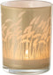 J-Line windlicht Pampas - glas - beige/wit - small - 2 stuks