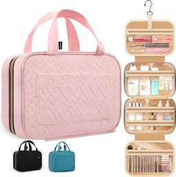 Kioto Toilettas - Beautycase met Haak - Waterafstotend - Roze