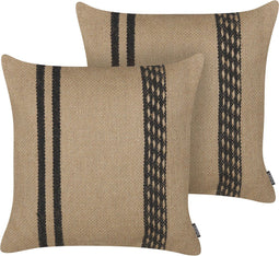 DESALIX - Sierkussen set van 2 - Beige - 45 x 45 cm - Jute