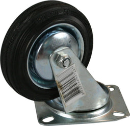 Zwenkwielen/transportwielen rubber - zwart - 200 mm - Tot 205 kg draagkracht - Zwenkwielen - Transportwieltjes - Transportwielen