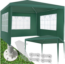 tectake® Paviljoen Barinas - Partytent 3x3 m - Waterdicht Zeildoek - Groen