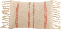 J-Line kussen Emma Vierkant - katoen - oranje - large