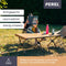 Perel opvouwbare aluminium campingtafel voor 4 tot 6 personen, inclusief opbergtas, voor binnen en buiten, maximaal draagvermogen 30 kg, 5 kg, 120 x 60 x 45 cm, bruin