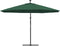 vidaXL - Zweefparasol - met - LED-verlichting - en - metalen - paal - 350 - cm - groen