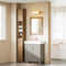 SoBuy BZR34-II-PF - Hoge Badkamerkast - Smalle Opbergkast met Lade en Verstelbare Planken - Naturel 20x20x180cm