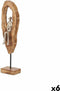 Decoratieve figuren Zittend Zilverkleurig Metaal 10 x 41,5 x 7,5 cm (6 Stuks)
