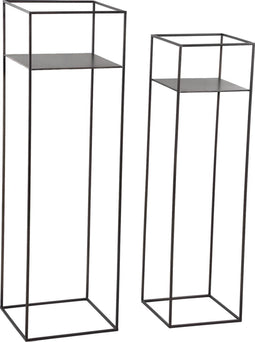 PTMD Nevon Black metalen planten tafel open vierkant L