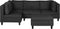 Beliani FEVIK - Hoekbank met ottomaan - Zwart - Kunststof