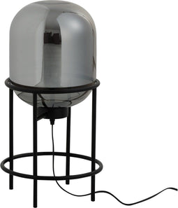 J-Line tafellamp Sasha - glas/metaal - zilver/zwart - small
