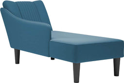 vidaXL - Chaise - longue - met - rechterarmleuning - fluweel - blauw