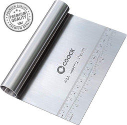 COOCK - Deegschraper RVS - Deegsteker en snijder voor beslag en crèmes - 15 x 12 cm