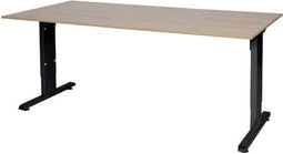 Verstelbaar Bureau - 180x90 Havana Kersen - zwart frame