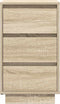 vidaXL - Nachtkastje - met - led-verlichting - 38x34x65 - cm - sonoma - eikenkleurig