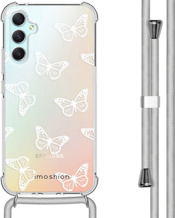 iMoshion Hoesje Geschikt voor Samsung Galaxy A34 (5G) Hoesje Met Koord - iMoshion Design Hoesje met Koord - Transparant / Butterfly