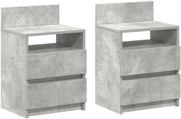 vidaXL - Nachtkastjes - 2 - st - met - 2 - lades - 40x33x60 - cm - betongrijs