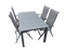 Suns - Set van Este tafel 160x90 cm grijs en 4 Lucca stoelen antraciet