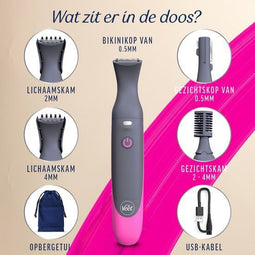 Veet Expert - Elektrische alles-in-één trimmer - Bikinilijn gezicht wenkbrauwen - Waterdicht