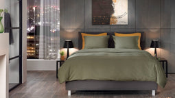 YELLOW Cialda Dekbedovertrek - Eenpersoons - 140x200/220 cm - Army Green