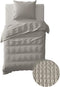 YELLOW Cialda Dekbedovertrek - Eenpersoons - 140x200/220 cm - Silver Grey