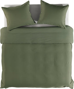YELLOW Cialda Dekbedovertrek - Lits-jumeaux XL - 260x200/220 cm - Army Green