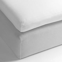 Yellow Hoeslaken Percale-topper - Onderlaken voor tweepersoonsbed - 180x210-220 - 100% Katoen-Perkal - Wit