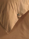 Yellow Percale Dekbedovertrek - Eenpersoons - 140x200/220 cm - Cognac Brown