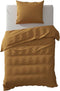 Yellow Percale Dekbedovertrek - Eenpersoons - 140x200/220 cm - Cognac Brown