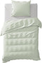 Yellow Percale Dekbedovertrek - Eenpersoons - 140x200/220 cm - Ice Green