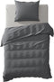 Yellow Percale Dekbedovertrek - Eenpersoons - 140x200/220 cm - Steel Grey