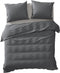 Yellow Percale Dekbedovertrek - Litsjumeaux XL - 260x200/220 cm - Steel Grey