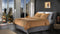 Yellow Percale Dekbedovertrek - Litsjumeaux XL - 260x200/220 cm - Cognac Brown