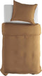 Yellow Percale Dekbedovertrek - Tweepersoons - 200x200/220 cm - Cognac Brown