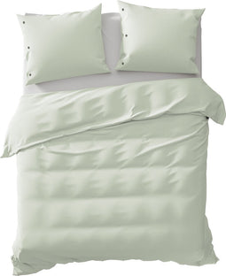 Yellow Percale Dekbedovertrek - Tweepersoons - 200x200/220 cm - Ice Green