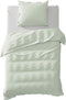 Yellow Percale Dekbedovertrek - Tweepersoons - 200x200/220 cm - Ice Green