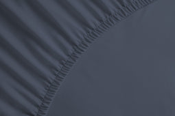 Yellow percale katoen hoeslaken blauw - eenpersoons (90x210/220) - natuurlijk materiaal - slijtvast en duurzaam