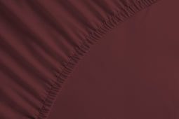 Yellow percale katoen hoeslaken rood - eenpersoons (90x210/220) - natuurlijk materiaal - slijtvast en duurzaam