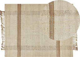 YELMEZ - Modern vloerkleed - Beige - 140 x 200 cm - Jute